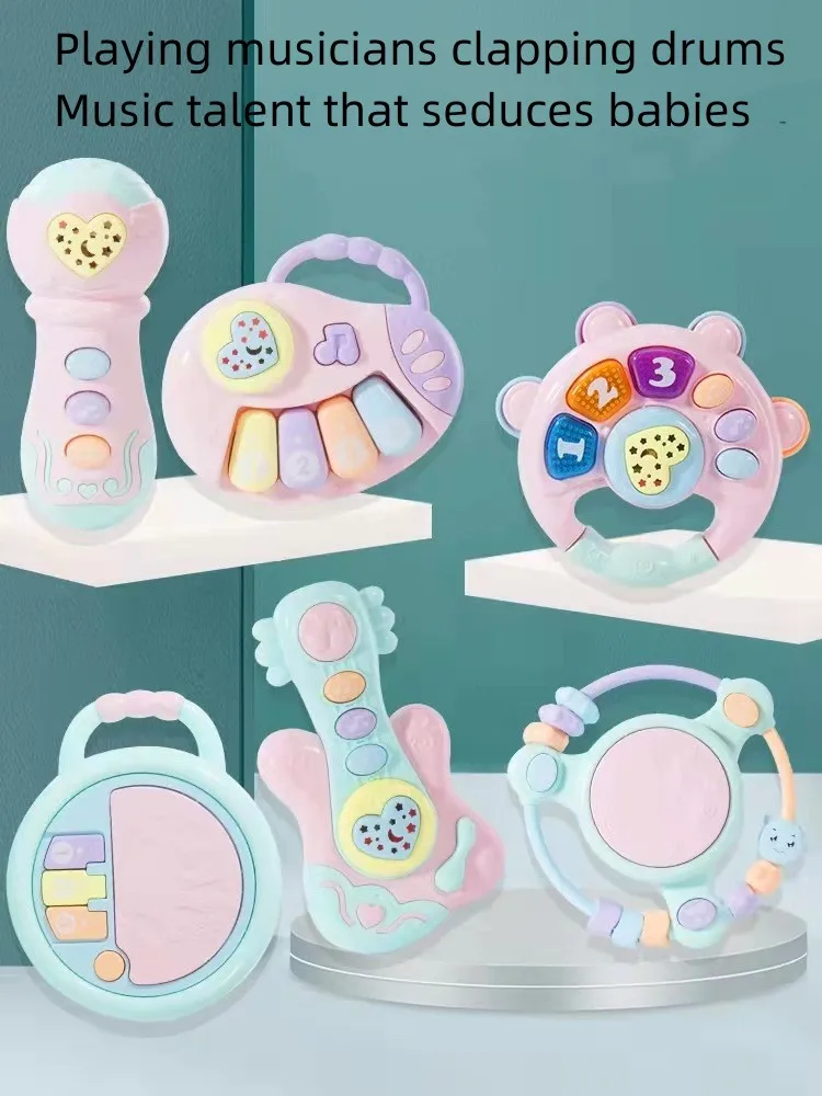 

Детская музыкальная ручная Хлопушка-барабан, игрушка для раннего развития ребенка, погремушки для детей 3-6-12 месяцев, Детская Хлопушка-барабан, игрушки для мам и малышей