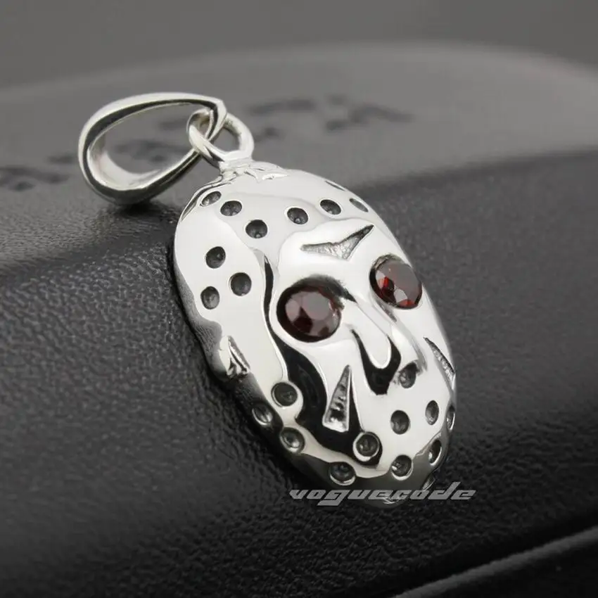 CZ Stone Eyes Стерлингового Серебра 925 пробы Хэллоуин Джейсон Хоккей Подвеска Байкер