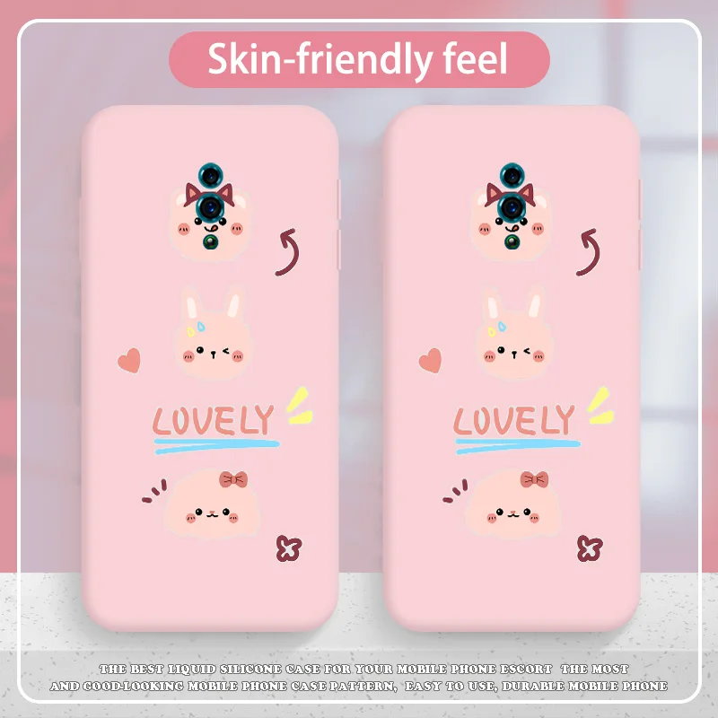

Three RabbitsCase For OPPO Reno 2 2F 2Z 5F 3 4 4F 4Z SE 5 6 Z Pro Lite 4G Silicone Soft Shell Candy Colors For OPPO Reno2z Case