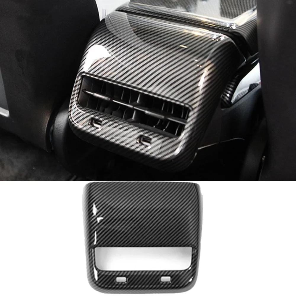 Matte Carbon fiber for Tesla Model 3 Car Interior Rear air outlet cover back exhaust vent cover for Tesla Model Y accessories