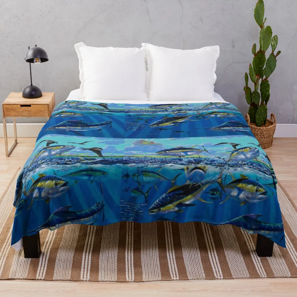 

Yellowfin Run Throw Blanket Softest Blanket Sleeping Bag Blanket Cute Blanket