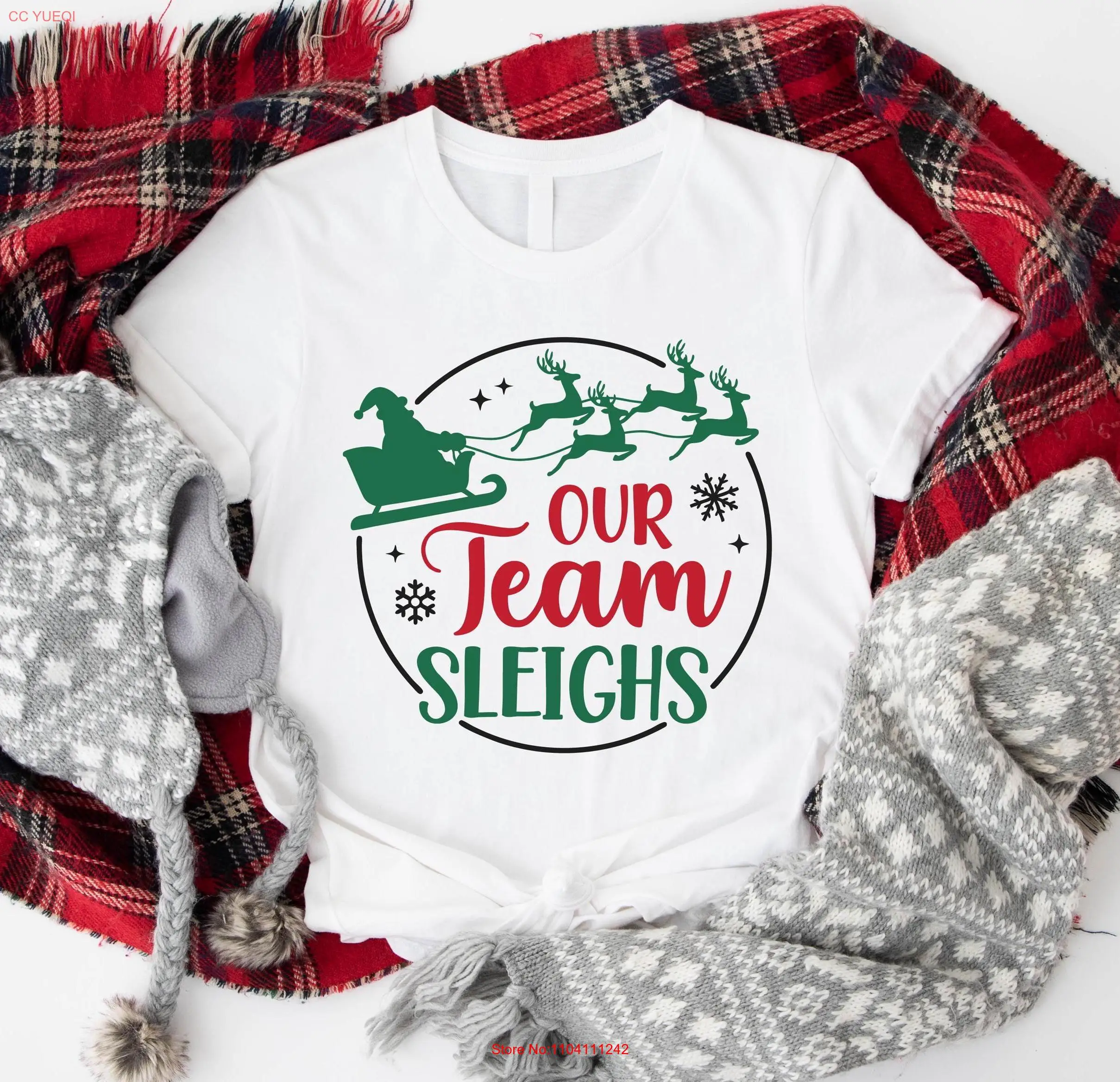 Футболка Our Team Sleighs Рождественская футболка для офисного персонала Рождество 2024