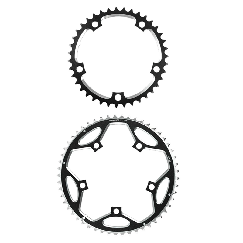 

WEST BIKING Road Bike Chainwheel Folding 130 BCD Round Narrow Wide Sprockets 39T/53T AL6061 Bicycle Chainring