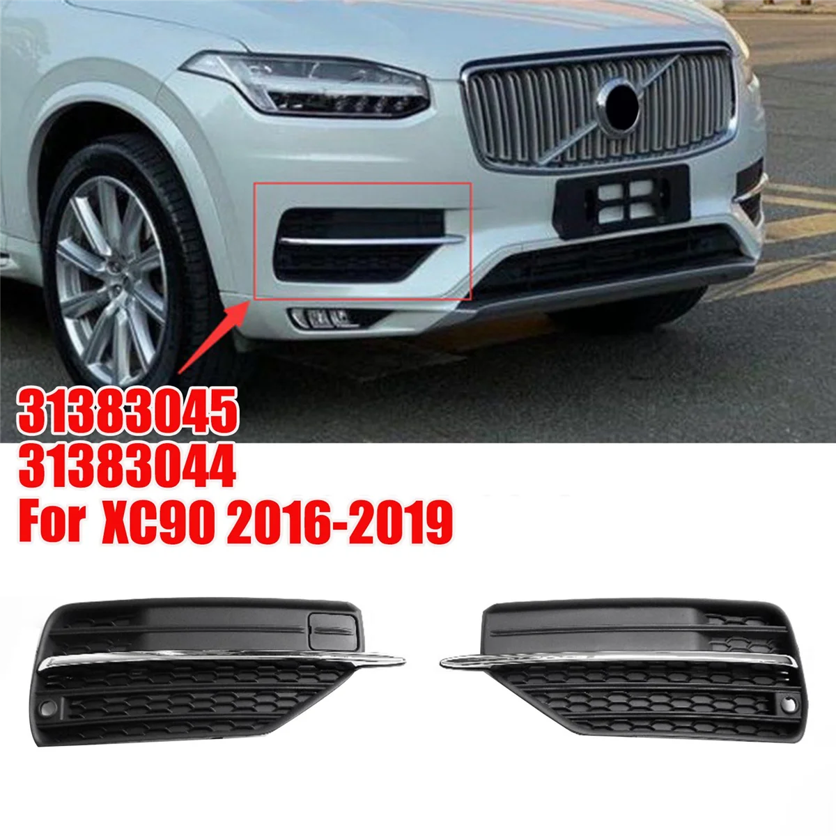 1 пара передний бампер противотуманная Рабочая решетка 31383045 31383044 для Volvo XC90 2016-2019