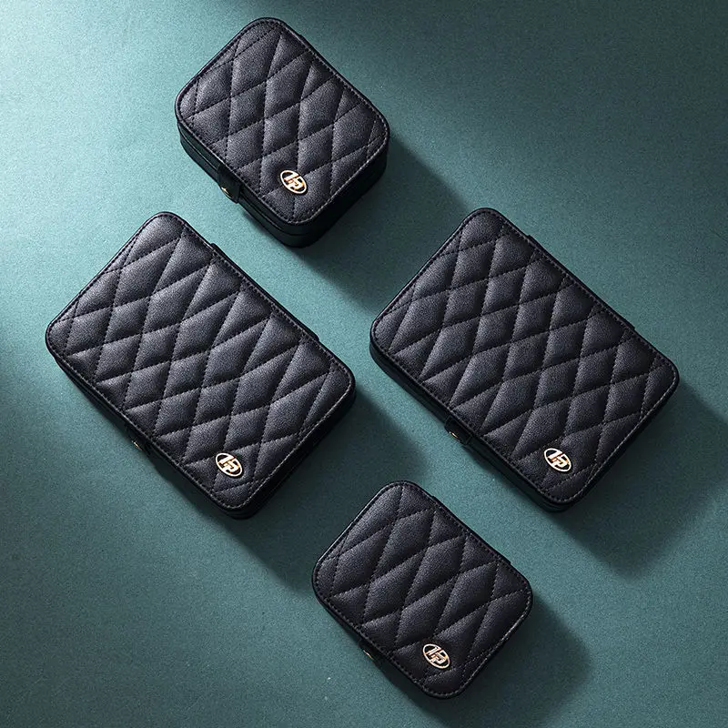 Винтажная шкатулка для ювелирных изделий стеганый Органайзер винного цвета