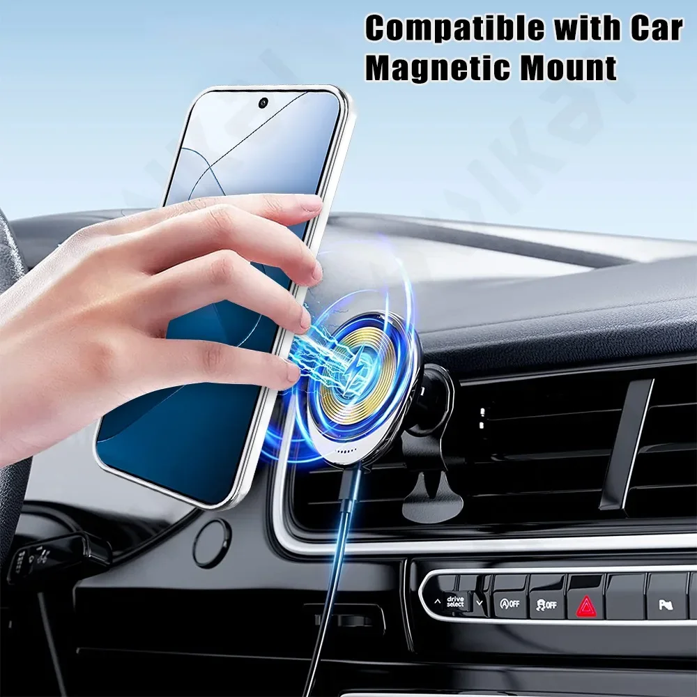 Чехол для Xiaomi 14T Pro Redmi Note 13 Plus 4G 5G Poco X6 Magsafe с прозрачным кольцом и беспроводной