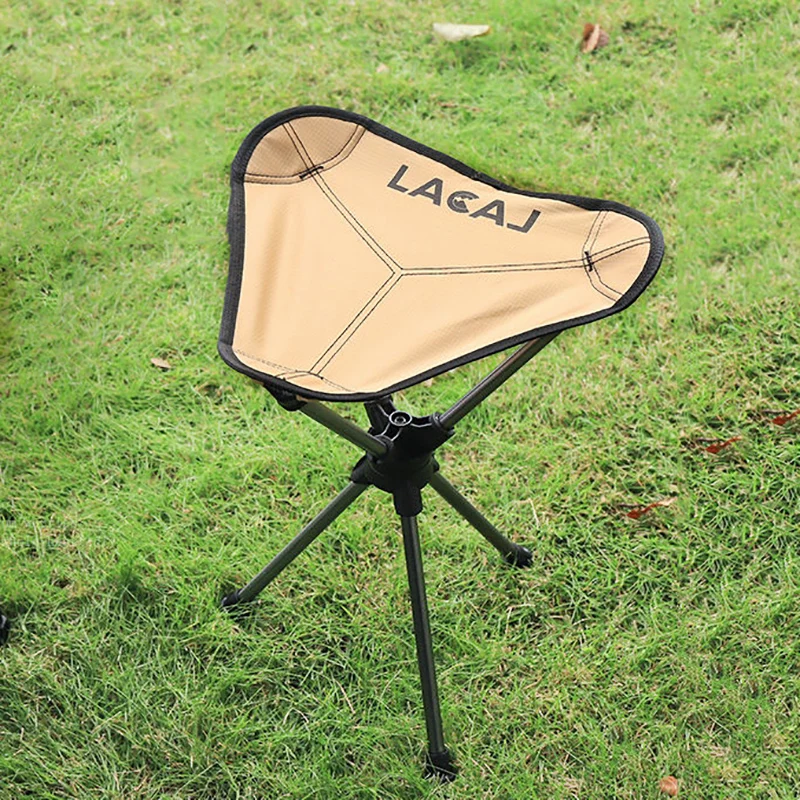 Portable Outdoor Leisure Folding Small Mazar Super Light Aluminum Alloy Rotating Triangle Chair Fishing Camping Bench