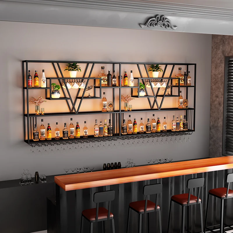 Полки для демонстрации ликера винный шкаф металлический подвесной клуба бара