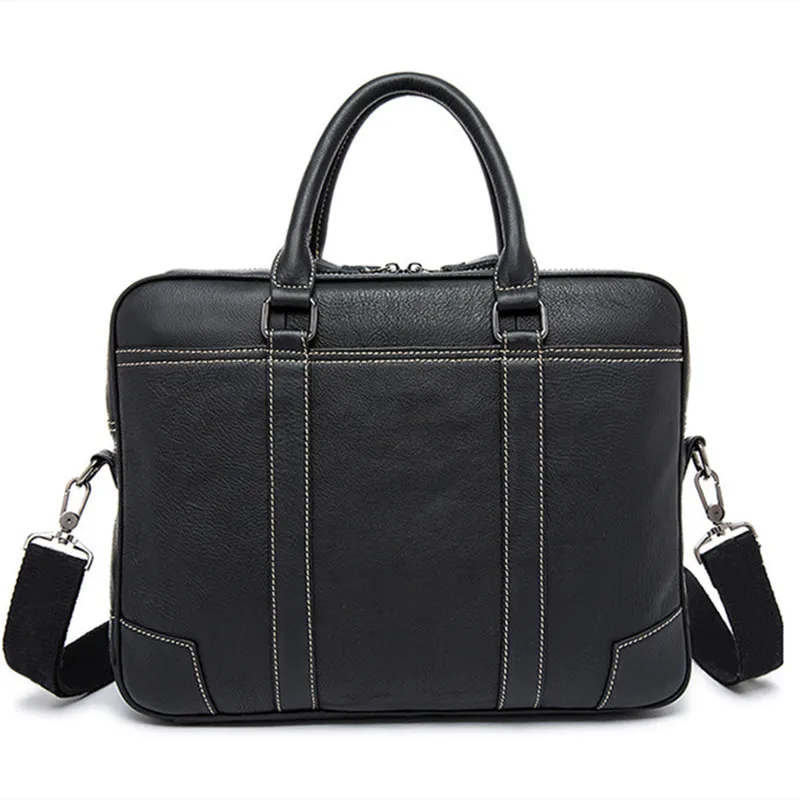 Business Genuine Leather Men Briefcase Office Man Handbag Large Capacity Shoulder Bag Male Crossbody Bag 15.6 Inch Laptop Bag