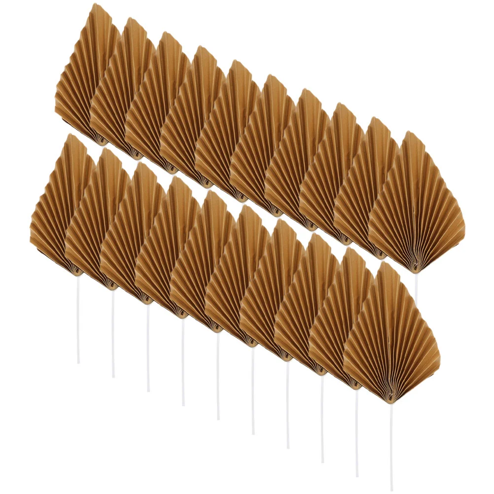 

20 Pcs Palm Leaf Decoration Decorative Cupcake Toppers Fruit Adornments Wedding Ornament Holiday Picks