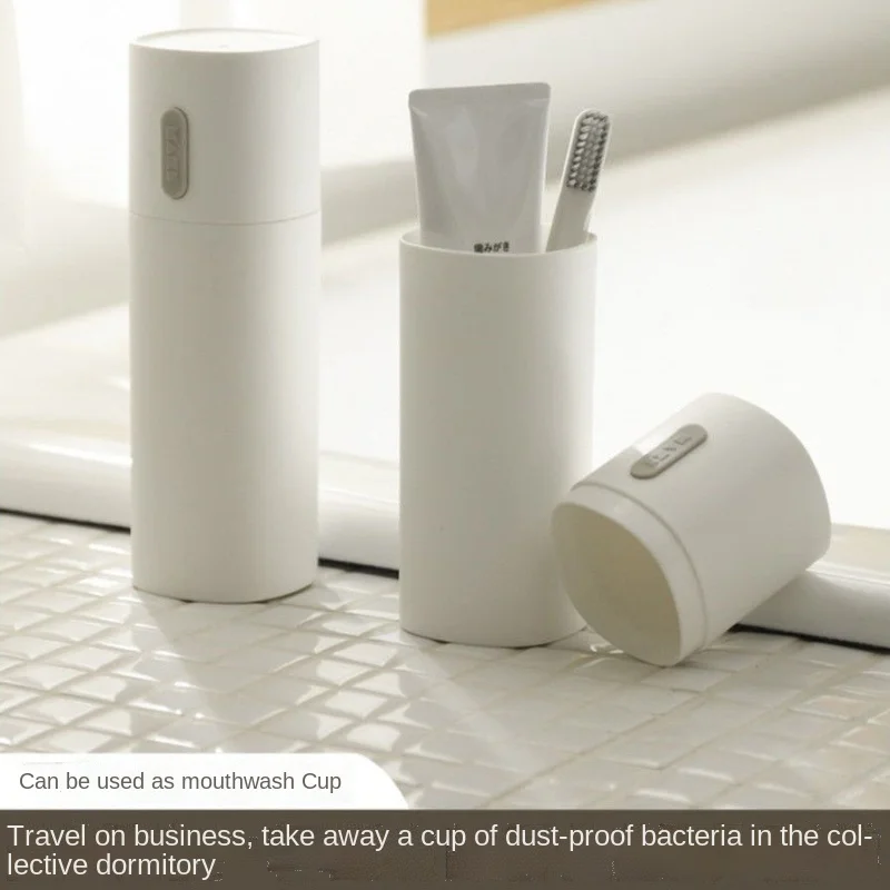 

Simple Travel Washing Cup Portable Toothbrush Storage Box Toothpaste Brushing Cup Toothbrush Box Mouthwash Cup Set Bathroom