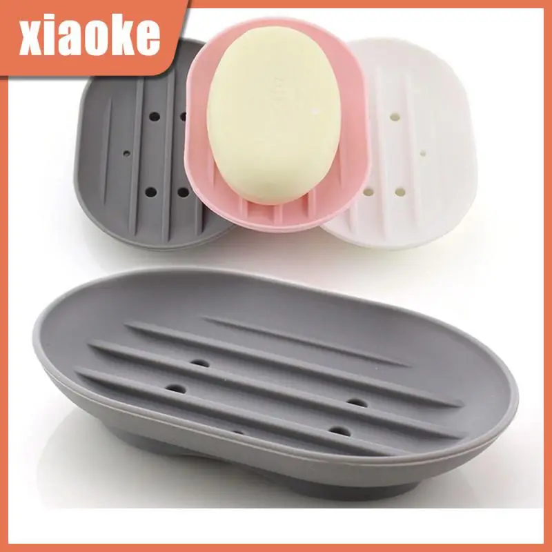

Silicone Soap Dish Plate Candy Color Flexible Travel Holder Dish New Soap Container Bathroom Accessory Creativity Storage