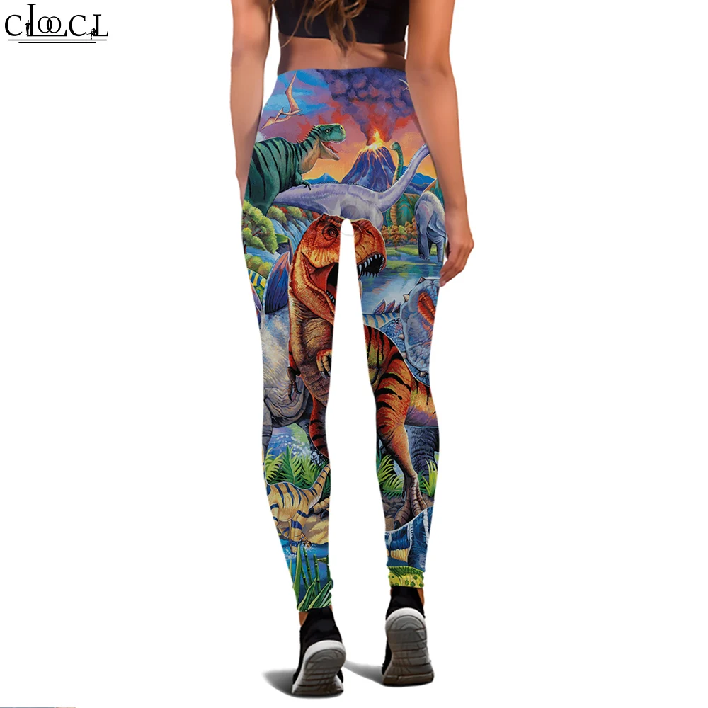 CLOOCL Women Legging Dinosaur World Pattern 3D Printed Trousers for Female Workout Push Up Jogging Breathable Tight Gym Leggings images - 6