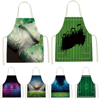 sports football field printing map apron adult unisex bib home cooking roast coffee shop clean apron kitchen accessories bavoir