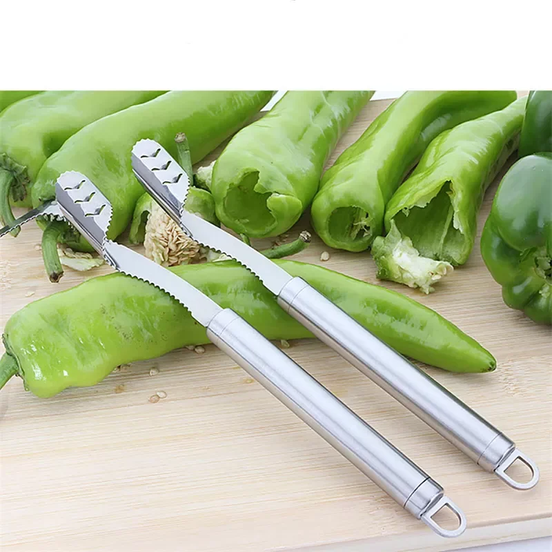 

1 Pc Curved Chili Corer Stainless Steel Chili Pepper Corer Jalapeno Corer Knife Kitchen Cooking Tool