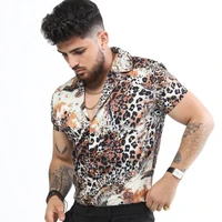 2022 fashion luxury social mens shirt lapel button stripe casual printed short sleeve top mens m 3xl