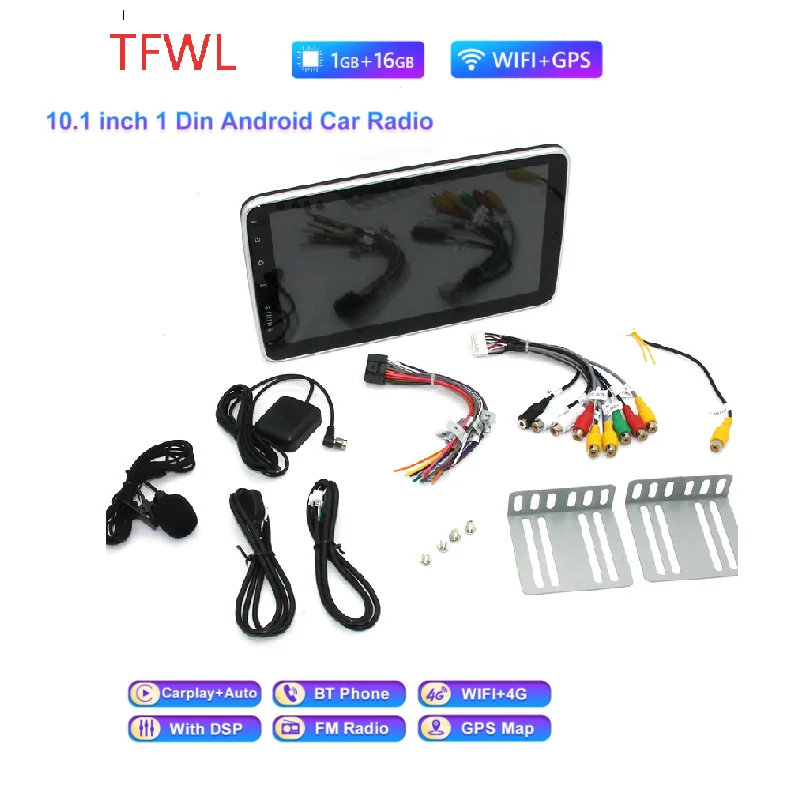 

Автомагнитола TFWL Podofo, мультимедийный плеер на Android 128, 8 ГБ, 10,0 ГБ, GPS, 1 Din