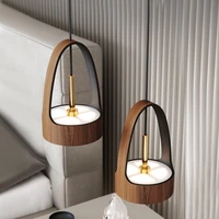 nordic simple restaurant bar imitation wood grain small chandelier japanese creative hotel b b bedroom bedside lamp