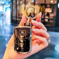 4 buttons car key case cover for toyota camry corolla rav4 highlander avalon 2015 2017 smart control shell holder keychain