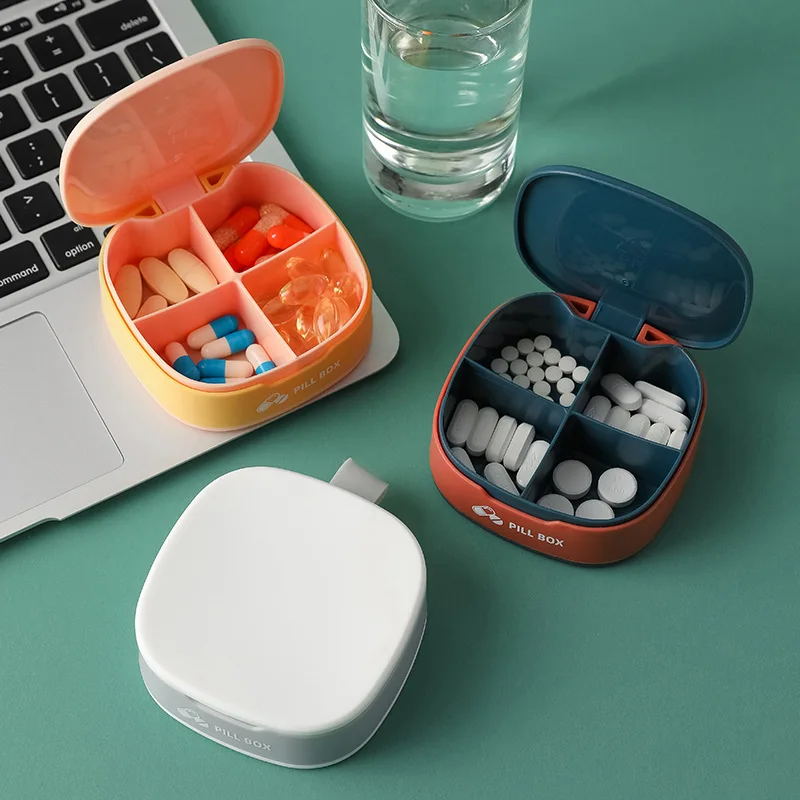 

Portable small medicine box household goods travel medicine box silicone mini seal box medical storage box design fallprotection