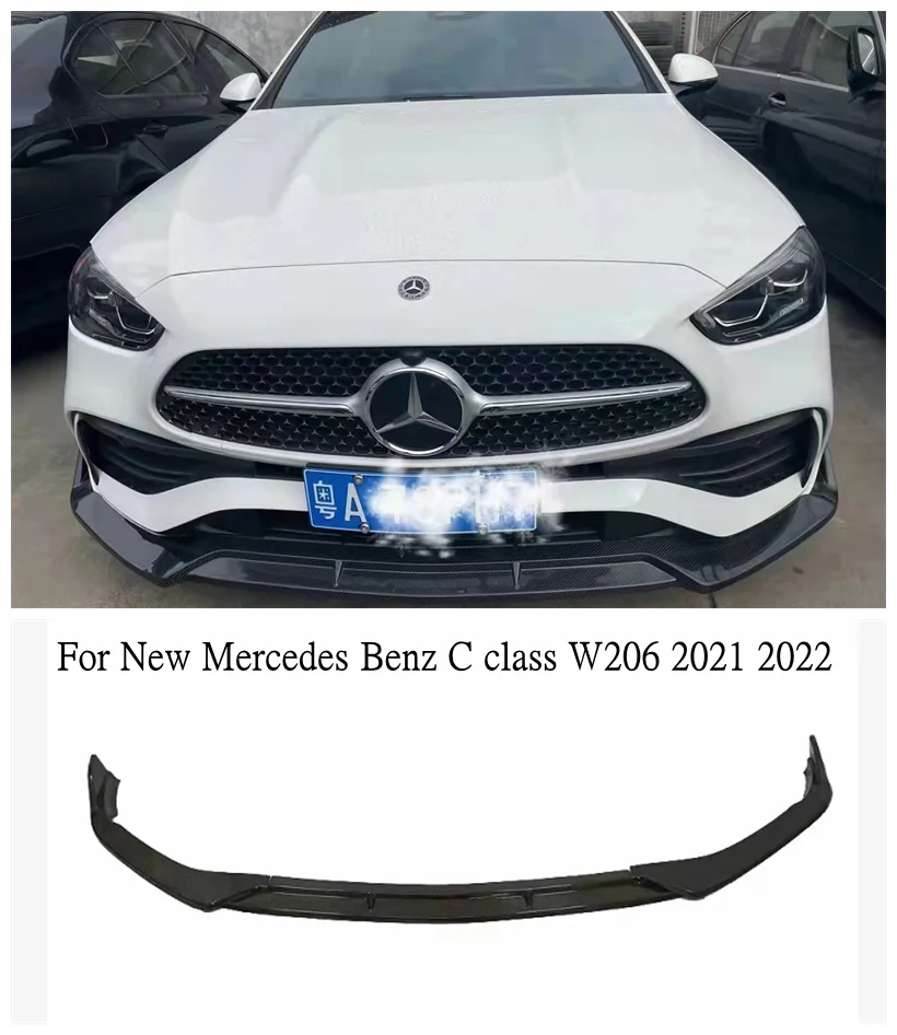 

Высококачественный передний диффузор из углеродного волокна, бампер, спойлер для нового Mercedes Benz C class W206 2021 2022