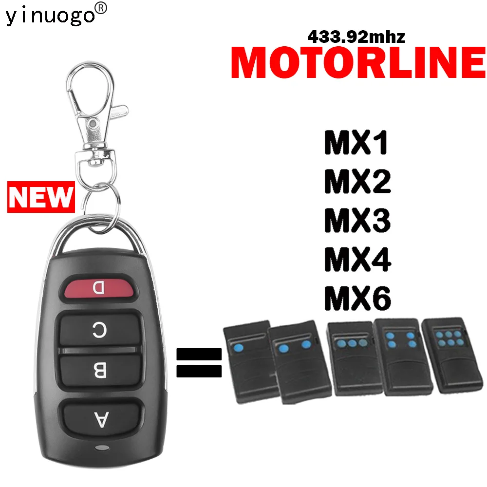 

MOTORLINE MX1 MX2 MX3 MX4 MX6 Remote Control 433.92MHz Fixed Code Garage Door Command Controller MOTORLINE For Gate and Barrier