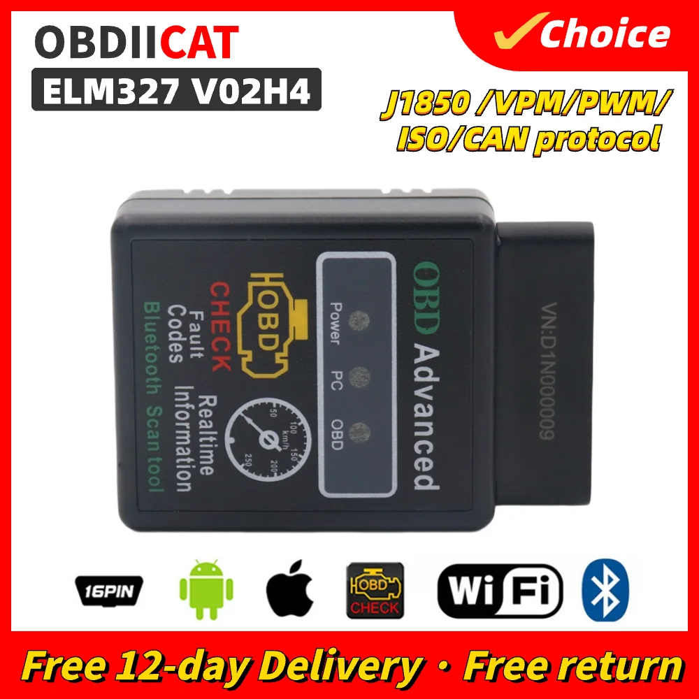 

V02H4 Mini ELM327 Bluetooth V2.1 Авто OBD2 сканер Код считыватель автомобиля диагностический инструмент супер ELM 327 для Android IOS 9 протоколы