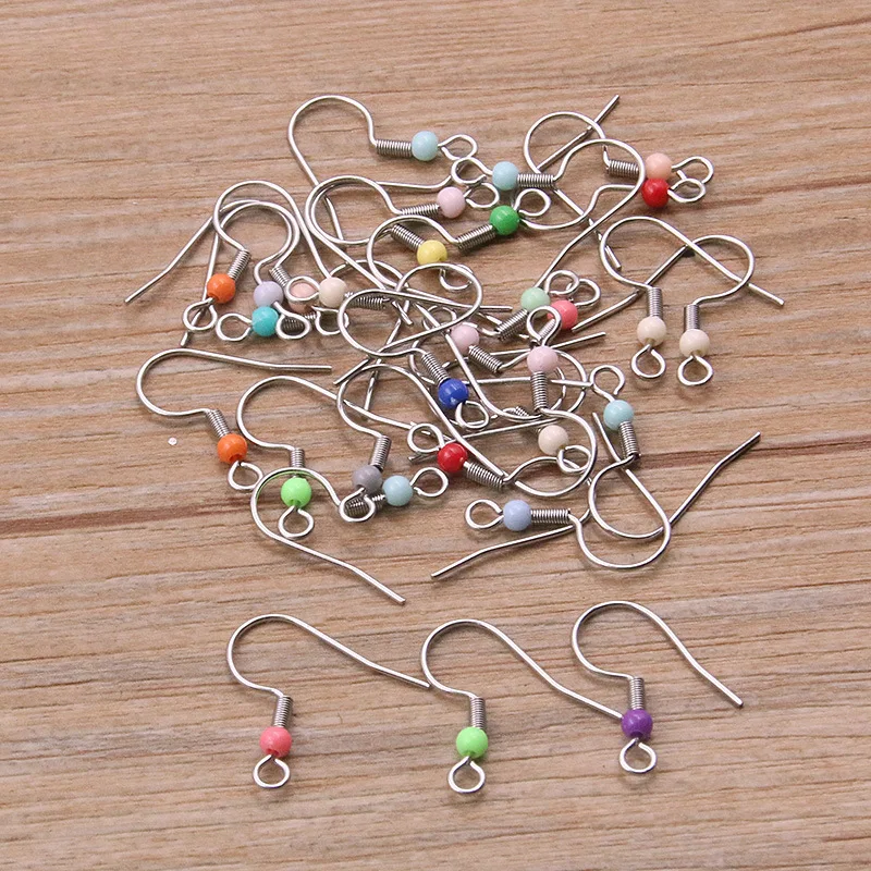 

50PCS Stainless Steel Earrings Hook Ear Wire Finding For DIY Jewelry Colorful Beads Making Supplies Accessories Materials Charms