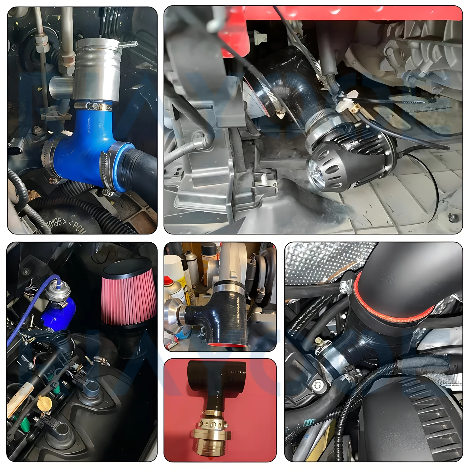 T-częściowy wąż silikonowy 51-76 mm 3-drożny adapter zaworu wydmuchowego BOV 4-warstwowy łącznik Sport ID 25/34 Zestaw chłodnicy