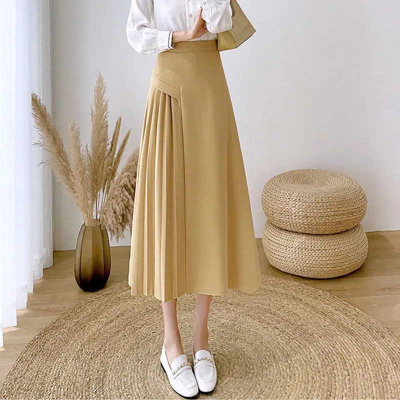 Pleated Mujer Faldas Women Casual Fashion Clothes Streetwear Formal Folds Street Black Ins All Match Y2k High Waist Female Skirt