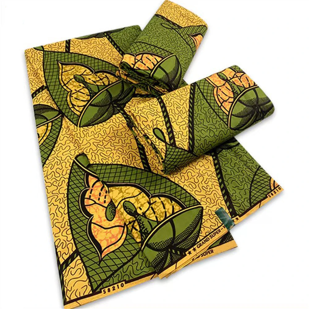 

100% Original Real Super Fabric Ankara Fabric African Wax Fabric Ankara Block Prints Batik Dutch Fabric 6yards For Wedding VL-37