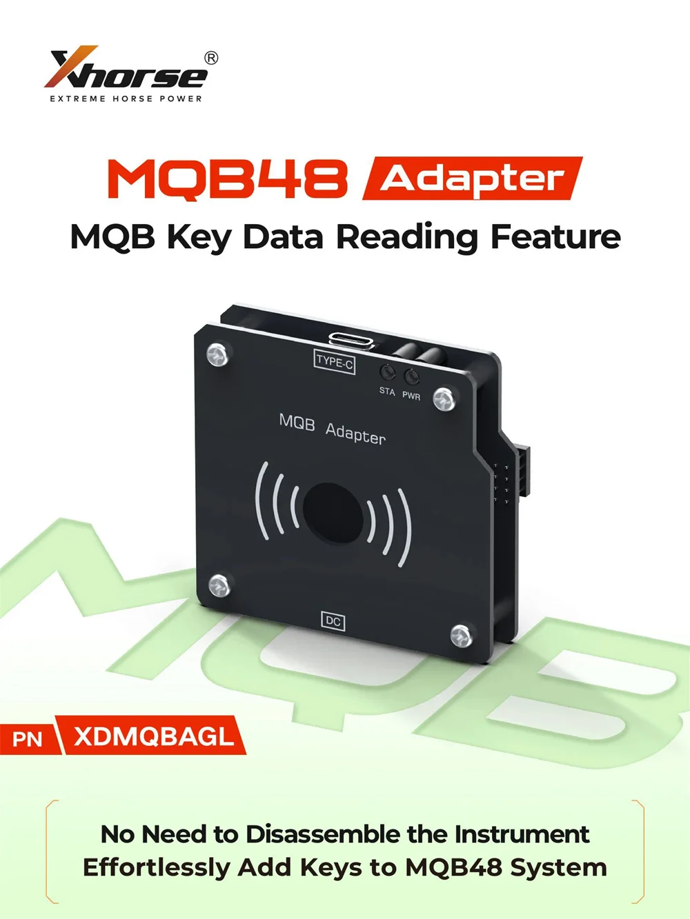 Фото Адаптер MQB 48 XHORSE XDMQBAGL Не требует разборки инструмента с помощью инструмента MLB для добавления большинства ключей MQB48 №1