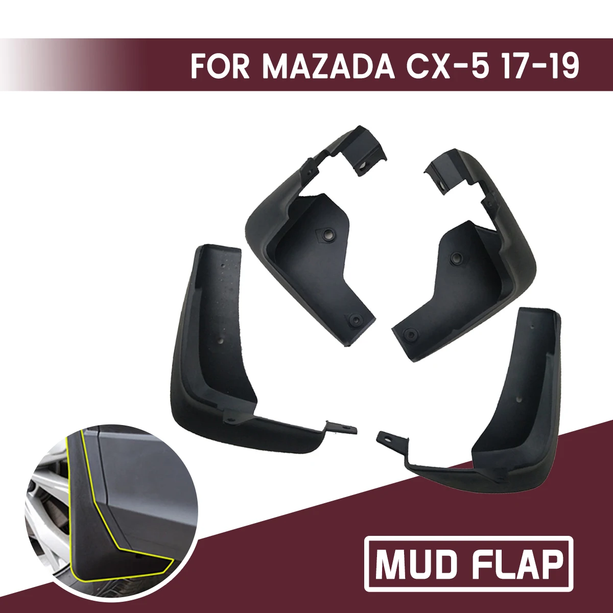 

Car Front Rear Car Mudguards Fender Flares Mud Guard Flap Anti Splash Mudflaps Soft Good Tenacity For MAZADA CX-5 2017-2019