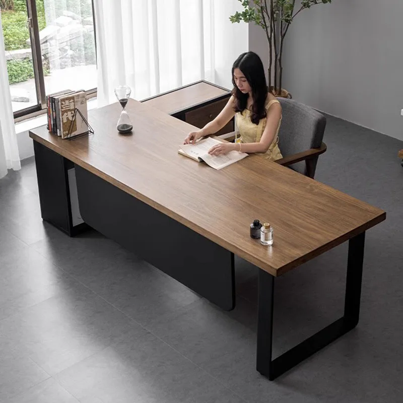 

Executive Writing Desk Laptop Stand Corner Standing Office Desks Gadgets Wall Mounted Tavolo Scrivania Ufficio Wood Furniture