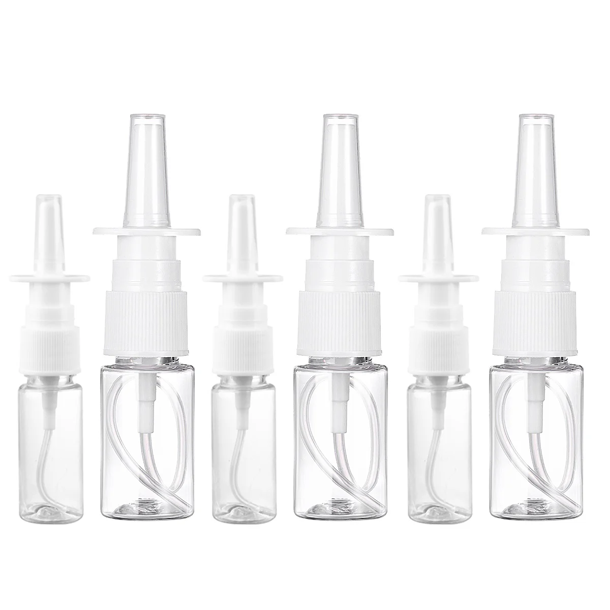 

10pcs/20pcs Empty Plastic Nasal Spray Bottles Pump 10/15/30ml Sprayer Mist Nose Spray Refillable Bottling Packaging Perfume