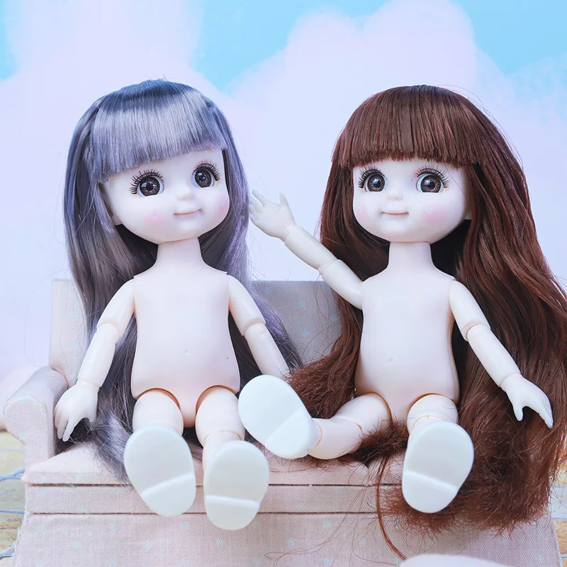 16cm muñeca de BJD 13 móvil articulado cuello extraíble Cuerpo desnudo muñecas lindo en forma de corazón de la cabeza de la muñeca para las niñas juguetes de regalo de moda