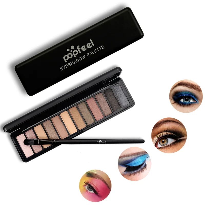 

12 Color Matte Eyeshadow Makeup Palette for Women Fine Powder Waterproof Long-lasting Palettes Shadows for High Quality Eyes