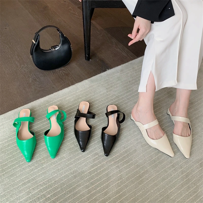 Fairy Ethos Pure Color Thin Ribbon Sandals With Sandals With Flat Heel And Low Heel Head 2022 Spring And Autumn Versatile