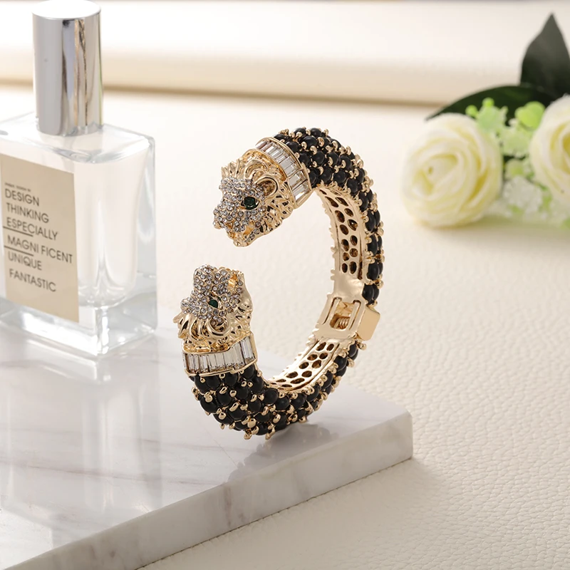 Модный браслет GrayBirds из смолы с двумя головами в виде животного и Льва 30 цветов