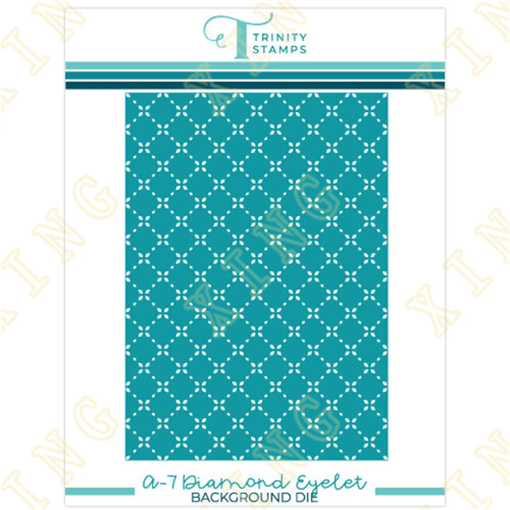 

New Diamond Eyelet Background Metal Cutting Dies Scrapbook Diary Decoration Stencil Embossing Template Diy Greeting Card Handmad