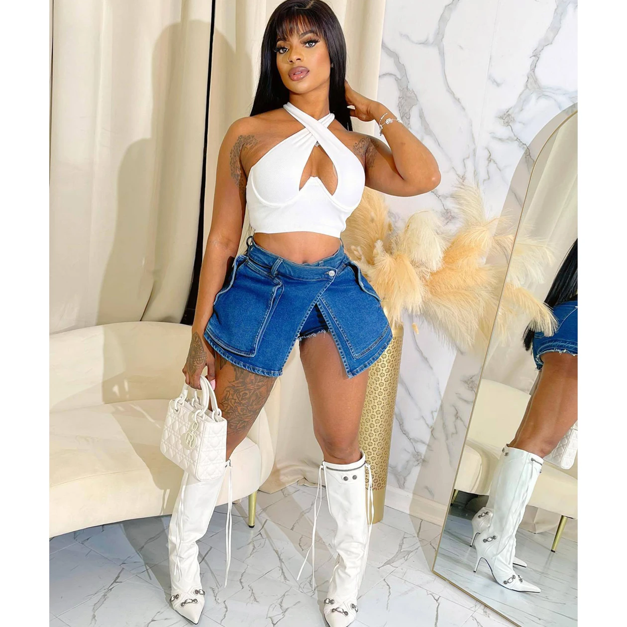 Women Denim Shorts Cargo Pant High Waist 2023 Summer Clothes Y2K Streetwear Sweat Pocket Denim Camo Jean Short Pants Trousers