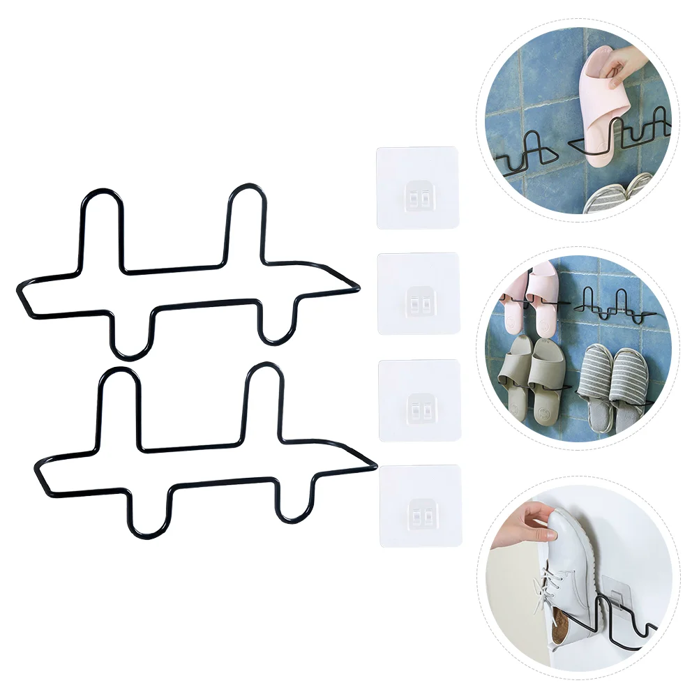 

Shoe Wall Mounted Rack Slipper Holder Stand Bathroom Cabinet Non Shelf Shoes Punching Hanging Storage Slim Slippers Display Door