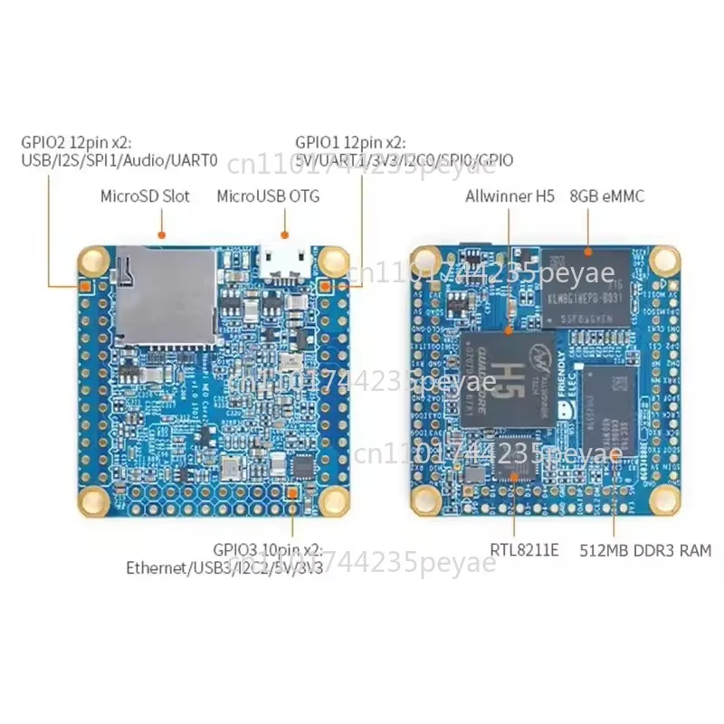 Фото 512МБ+8ГБ eMMC NanoPi NEO Core2 Allwinner H5 Quad-Core ARM Cortex-A53 SBC Core Board с поддержкой Ubuntu Core Debian в наличии. №2