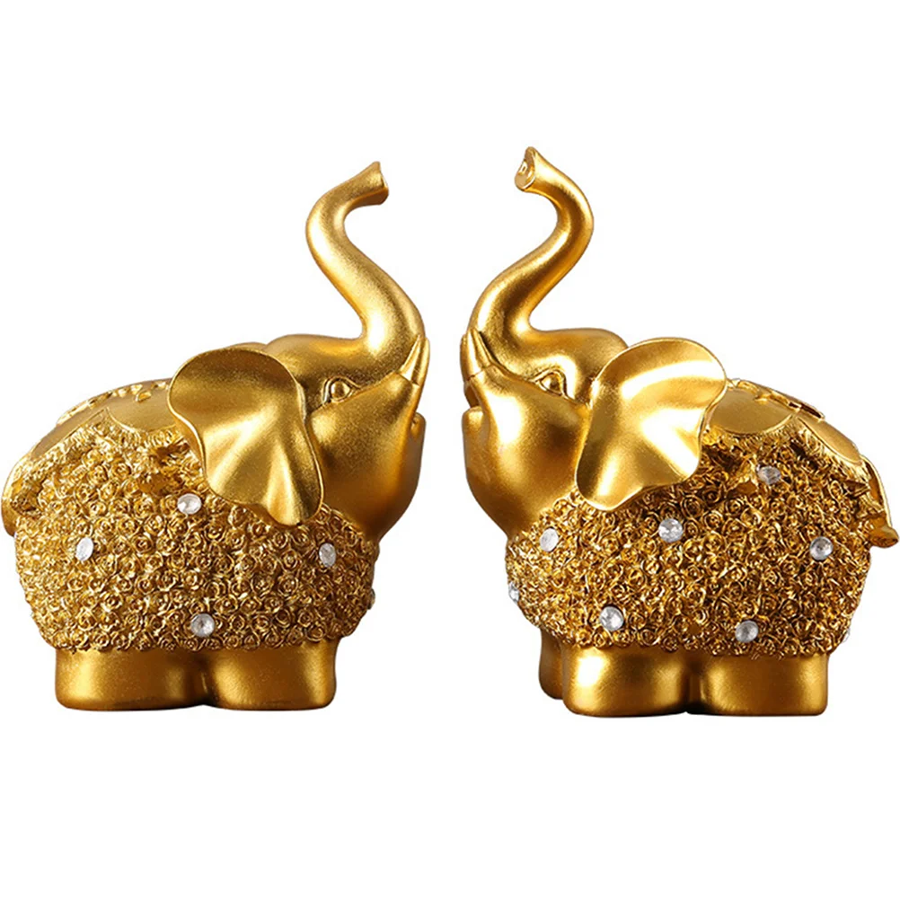 

2pcs Office Decoration Creative Elephant Car Decor Copper Elephant Figurine Housewarming Gift Copper Ornament