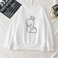 anime kawaii casual womens sweatshirts fall cotton tops y2k kpop oversized fleece long sleeve tee tops