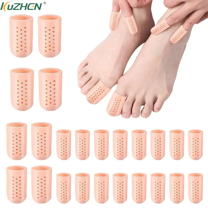 

2Pcs Silicone Gel Tubes Finger Little Toe Protector Corn Blister Pain Relief Sleeve Cover Toe Separators Foot Care Tool