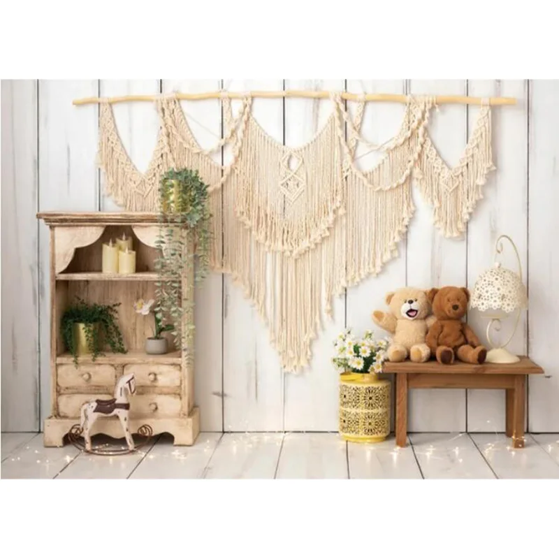 One Year Old Birthday Party Decor Newborn Photography Backdrops Rainbow Balloon Galaxy Studio Background Photo Booth Props QQ-02