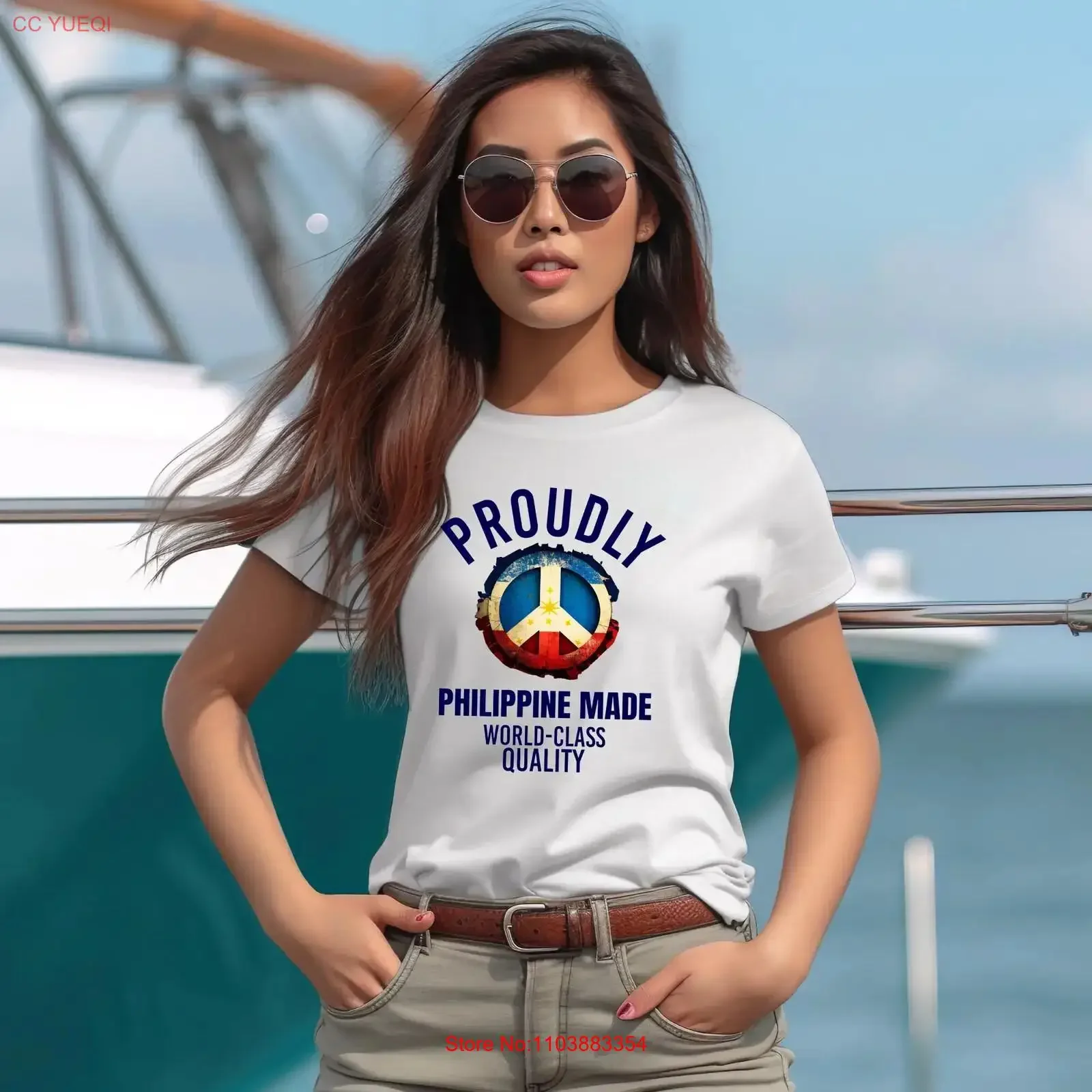 Фото Футболка Proudly Philippine Made Фипиппинский флаг (22) Pinoy Филиппины Американский фильтр AM Фильмиамериканский иммигран Гордый №1
