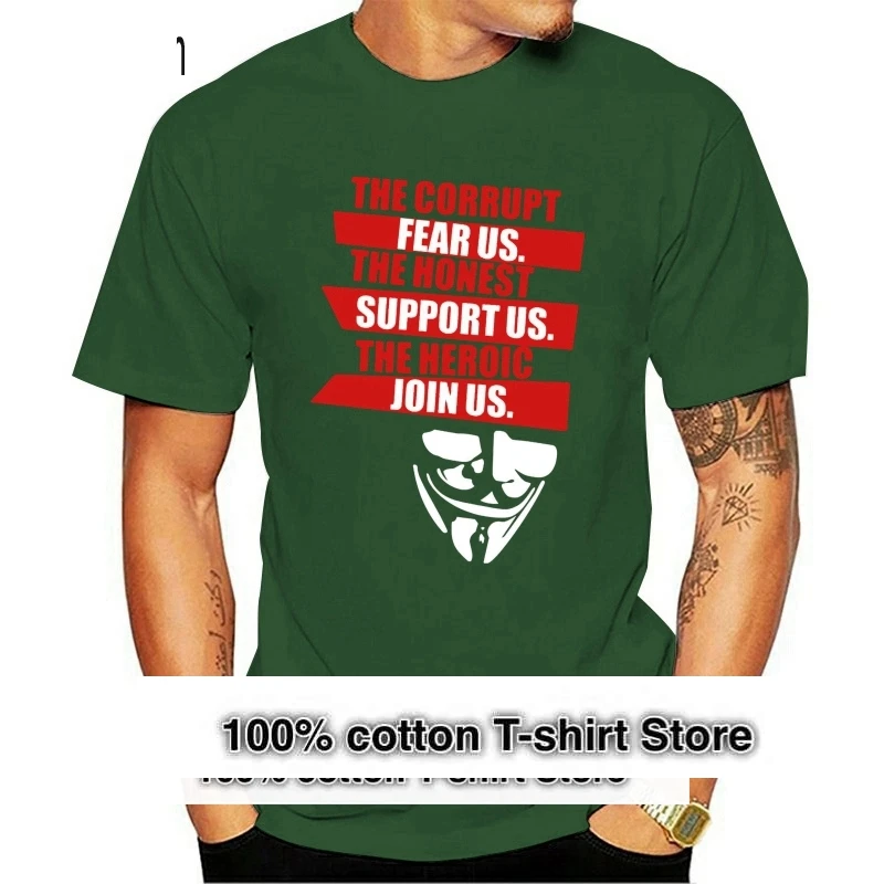 

Funny Men t shirt white t-shirt tshirts Black tee Anonymous Mask Slogan Summer Style Men's Short Sleeve T-Shirt