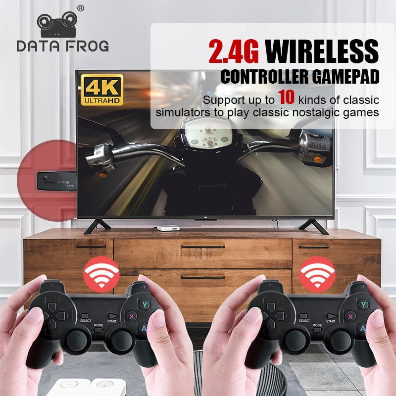 

DATA FROG Y3 Lite 4K HD Video Game Consoles 2.4G Double Wireless Controllers for PS1/FC/GBA Retro TV Dendy Game Console Sticker
